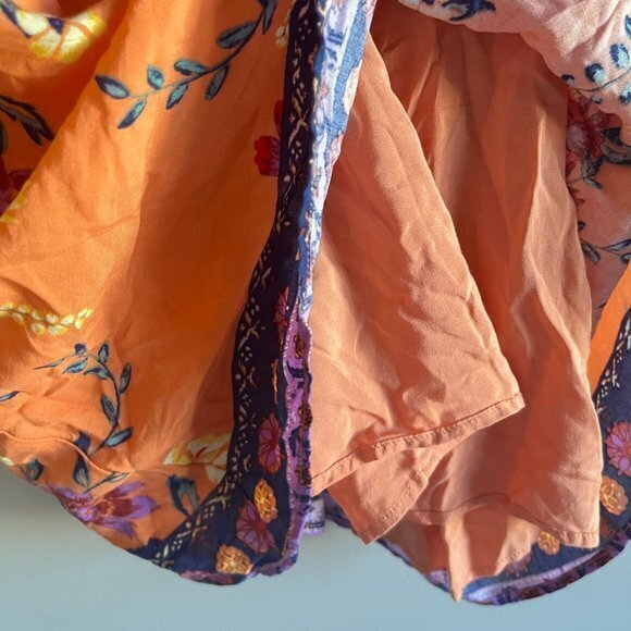 Urban Outfitters Ecote’ Gigi Orange Floral Print Dress‎ Womens Size S Mini - Picture 7 of 10